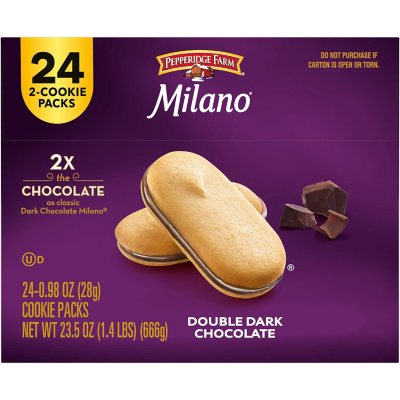 Milano Double Dark Chocolate Cookies 0.98 Oz., 24 Pk.