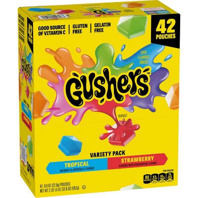 Gushers Strawberry & Tropical Variety Pack Snacks, 0.8 Oz., 42 Pk.