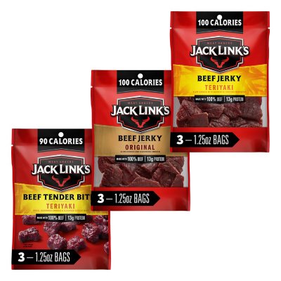 Jack Link'S Beef Jerky, Variety Pack, 1.25 Oz., 9 Pk.