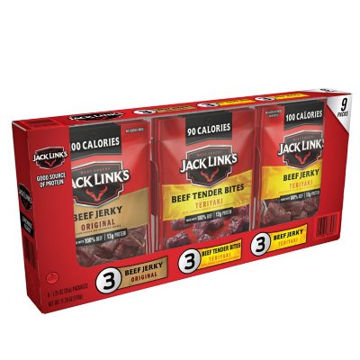 Jack Link'S Beef Jerky, Variety Pack, 1.25 Oz., 9 Pk.