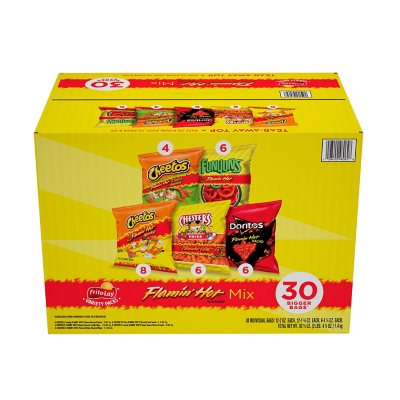 Frito-Lay Flamin' Hot Snacks, Variety Pack, 30 Pk.