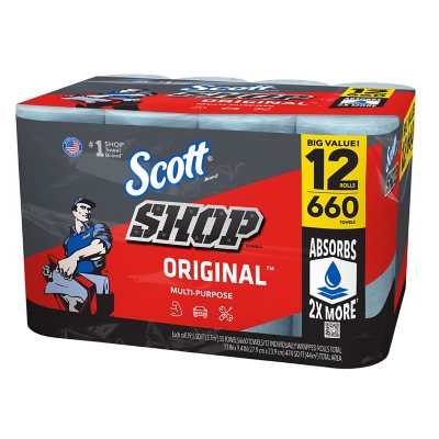Scott Shop Towels Original 55 Sheets/Roll, 12 Rolls