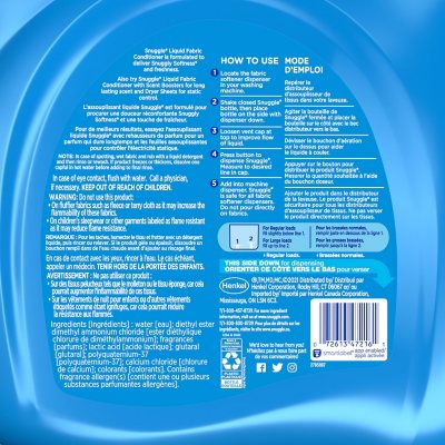 Snuggle Liquid Fabric Softener, Blue Sparkle, 235 Loads, 188 Fl. Oz.