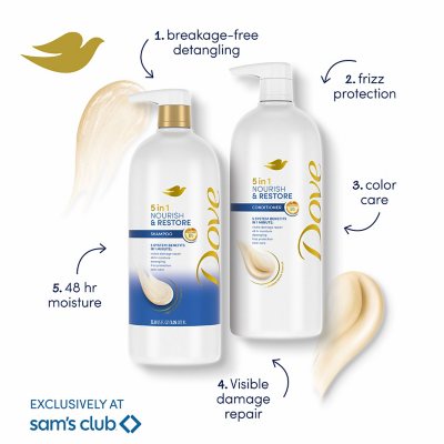 Dove Nourish & Restore 5-In-1 Shampoo, 33.8 Fl. Oz.