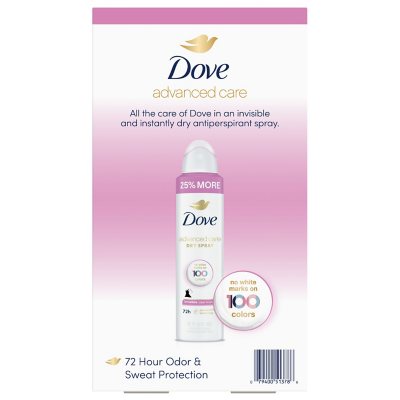 Dove Advanced Care Clear Finish Antiperspirant Spray, 4.8 Oz., 3 Pk.