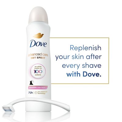 Dove Advanced Care Clear Finish Antiperspirant Spray, 4.8 Oz., 3 Pk.