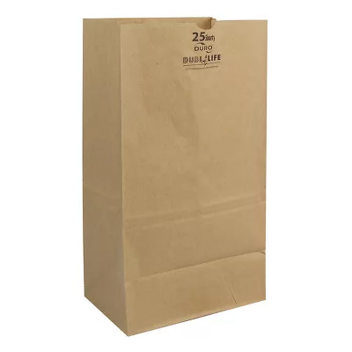 Duro Bag 25# Shorty Kraft Brown Paper Bags 500 Ct.