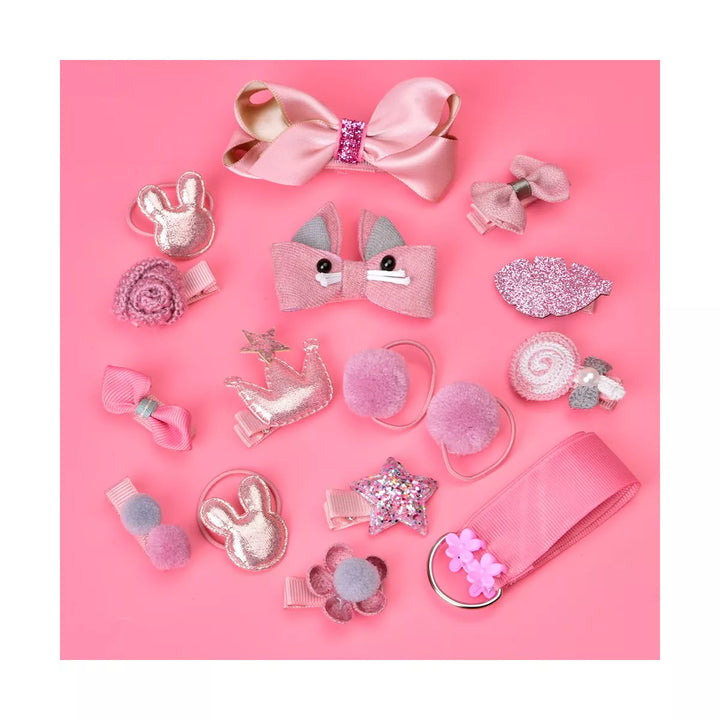 Fun Little Toys 37 PCS Pink Bunny Box with Hair Accessories