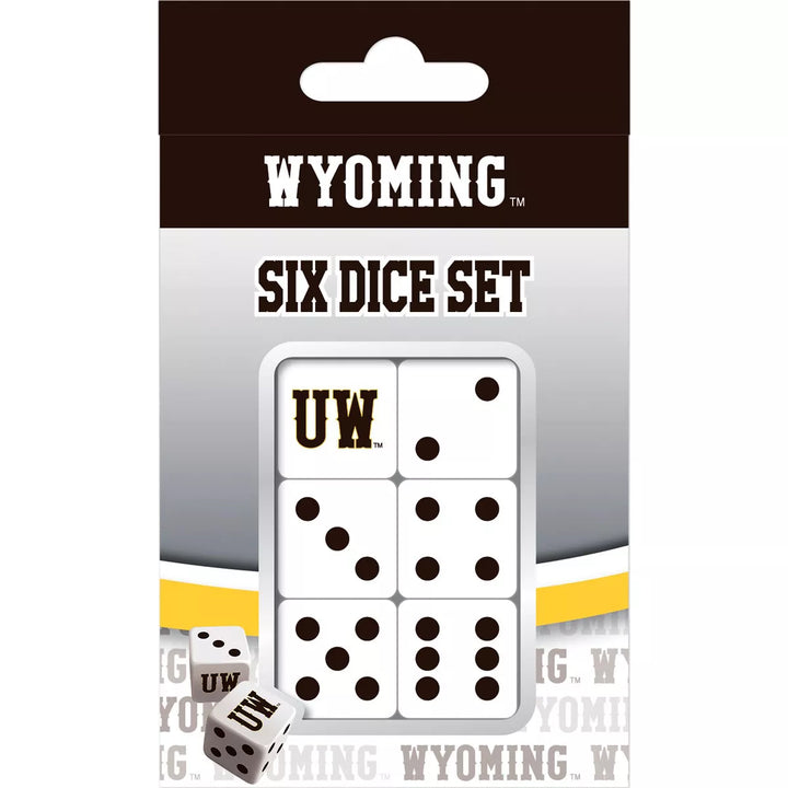 Masterpieces Officially Licensed NCAA Wyoming Cowboys - 6 Piece D6 Gaming Dice Set Ages 6 and Up