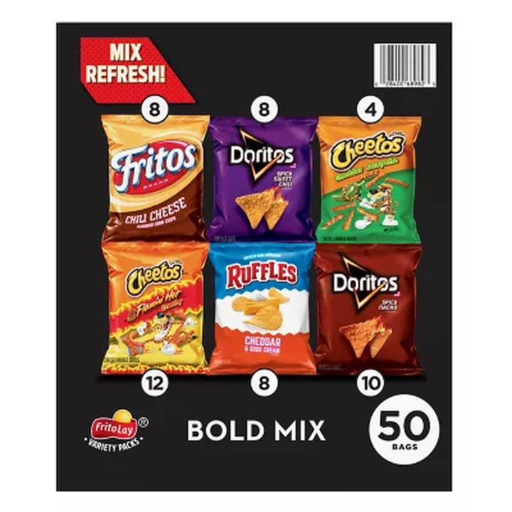 Frito-Lay Bold Mix Variety Pack Chips and Snacks, 50 Pk.