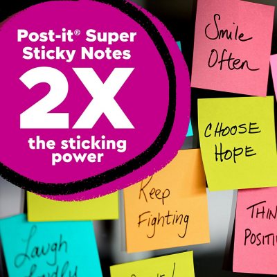 Post-It Super Sticky Pop-Up Notes, 3" X 3", Supernova Neons Collection, 16 Pack, 1,440 Total Sheets