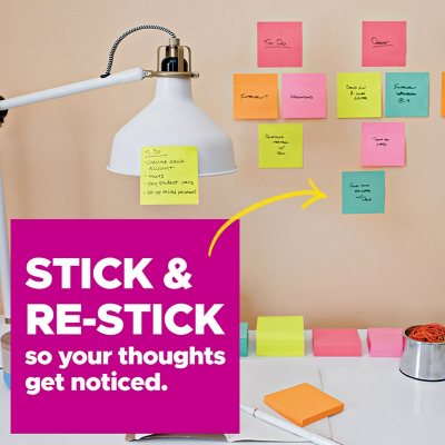 Post-It Super Sticky Pop-Up Notes, 3" X 3", Supernova Neons Collection, 16 Pack, 1,440 Total Sheets