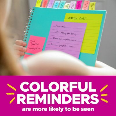 Post-It Super Sticky Pop-Up Notes, 3" X 3", Supernova Neons Collection, 16 Pack, 1,440 Total Sheets