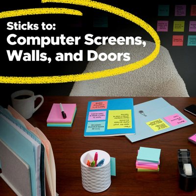 Post-It Super Sticky Pop-Up Notes, 3" X 3", Supernova Neons Collection, 16 Pack, 1,440 Total Sheets