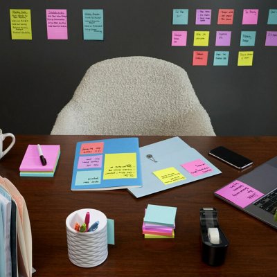 Post-It Super Sticky Pop-Up Notes, 3" X 3", Supernova Neons Collection, 16 Pack, 1,440 Total Sheets