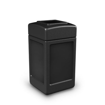 Commercial Zone Square Waste Container, Open Top Lid, 42 Gal, Choose Color