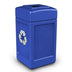 Commercial Zone Square Waste Container, Open Top Lid, 42 Gal, Choose Color