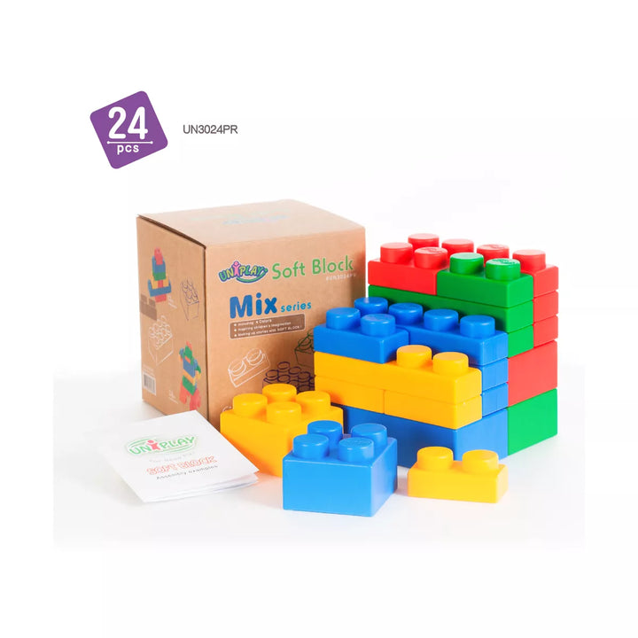 Uniplay Mix Set Soft Building Blocks for Early Learning Educational and Sensory Toy for Infants and Toddlers