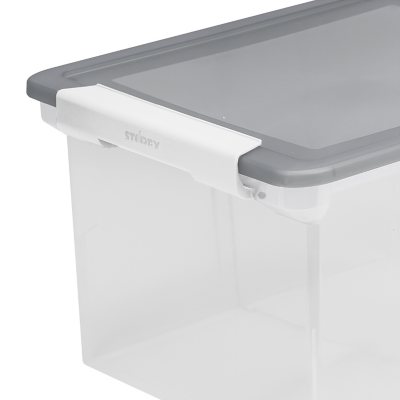 Storex File Tote, Set of 2, Clear/Gray
