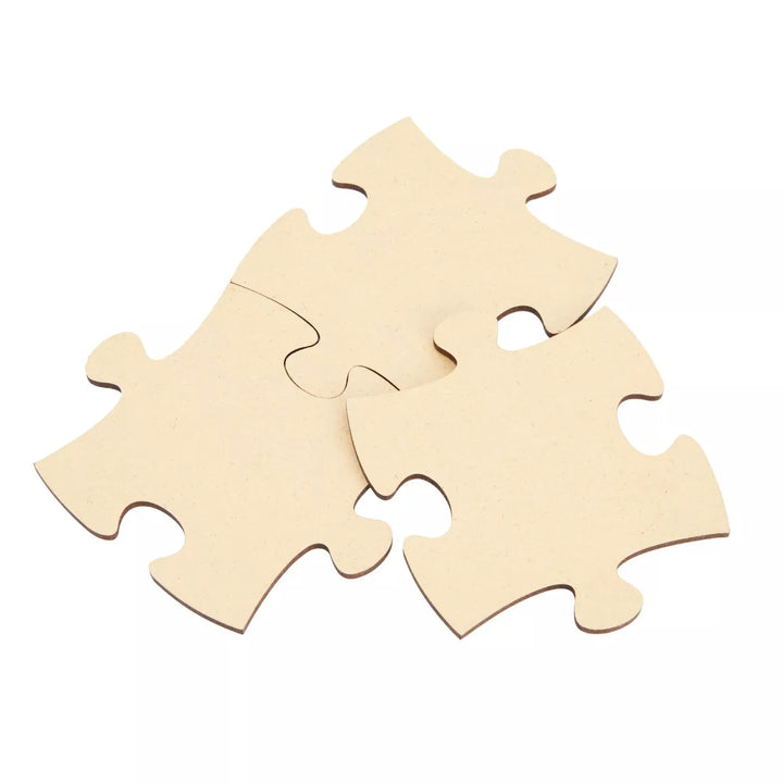 Bright Creations 50 Blank Wooden Puzzle Pieces for Crafts, DIY Art Projects, 3X3.5" Unfinished Freeform Jigsaw Wood Puzzle to Draw On