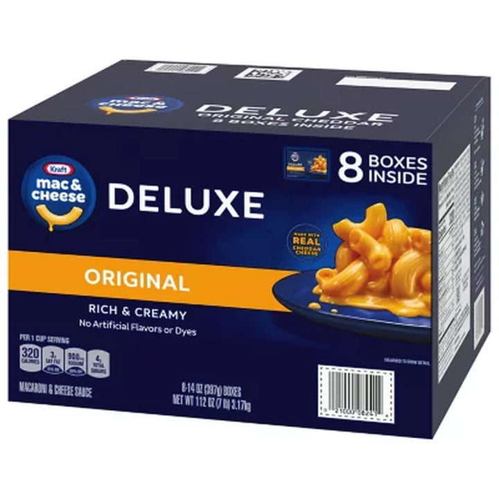 Kraft Deluxe Original Cheddar Macaroni and Cheese Dinner, 14 Oz., 8 Pk.