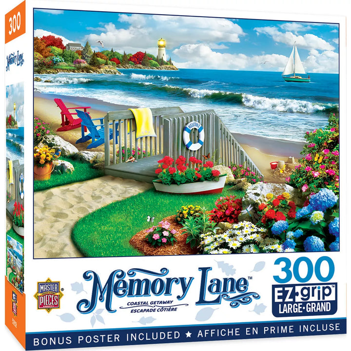 Masterpieces 300 Piece EZ Grip Jigsaw Puzzle - Coastal Getaway - 18"X24".