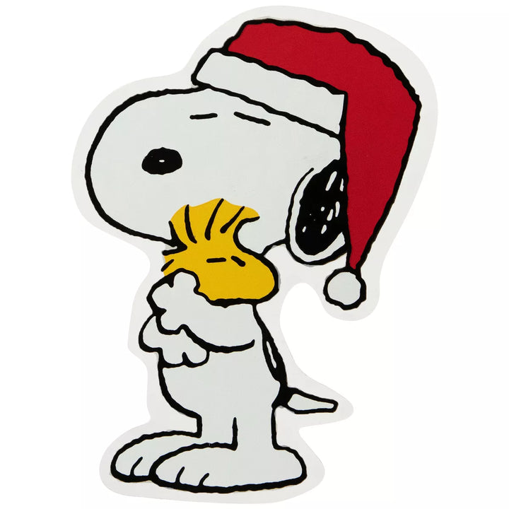 Northlight 7" Peanuts Snoopy Hugs Woodstock Double Sided Christmas Window Cling Decoration