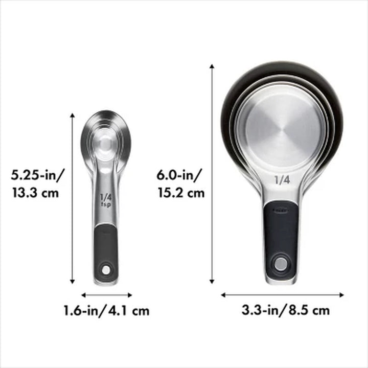 OXO 8-Piece Stainless Steel Measuring Cups and Spoons Set