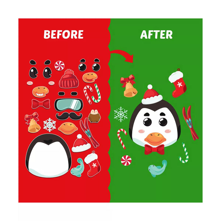 Fun Little Toys 36 PCS Christmas Make-A-Face Stickers Kids DIY Kits