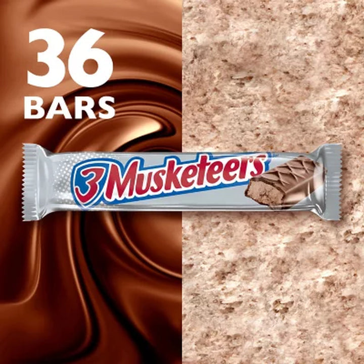 3 Musketeers Chocolate Candy Bars, Full Size, 1.92 Oz., 36 Pk.