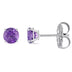 Amethyst Solitaire Stud Earrings in 14K White Gold