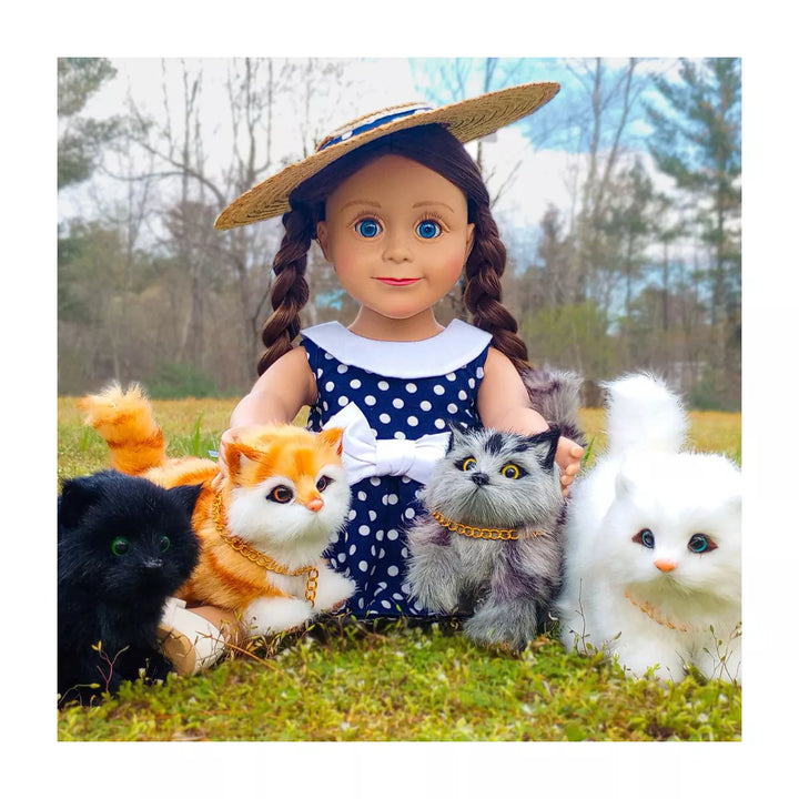 The Queen'S Treasures Orange Tabby Kitty Cat Pet for 18 Inch Dolls