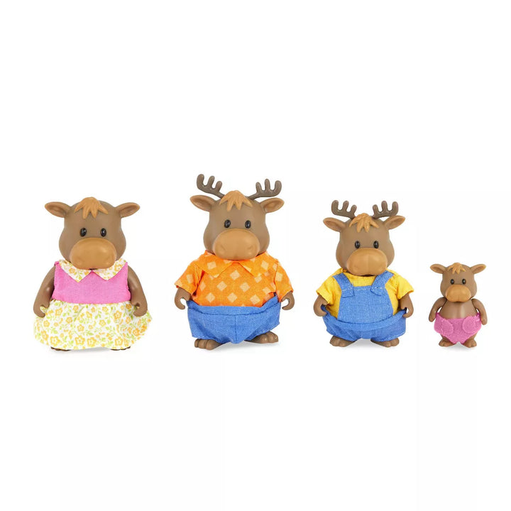 Li'L Woodzeez Vanderhoof Moose Family Figurines and Storybook Collectible Toys