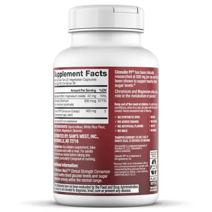 Member'S Mark Clinical Strength Cinnamon 500 Mg. Capsules, 170 Ct.