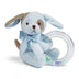 Bearington Baby Waggles Plush Stuffed Animal Blue Puppy Dog Shaker Toy Ring Rattle, 5"