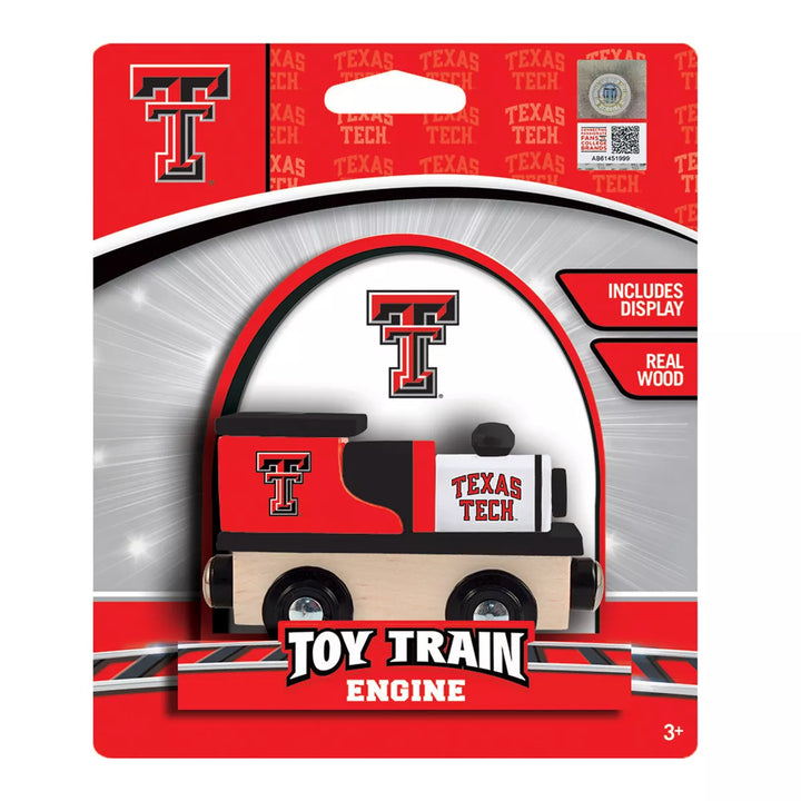 Masterpieces Officially Licensed NCAA Texas Tech Red Raiders Wooden Toy Train Engine for Kids.