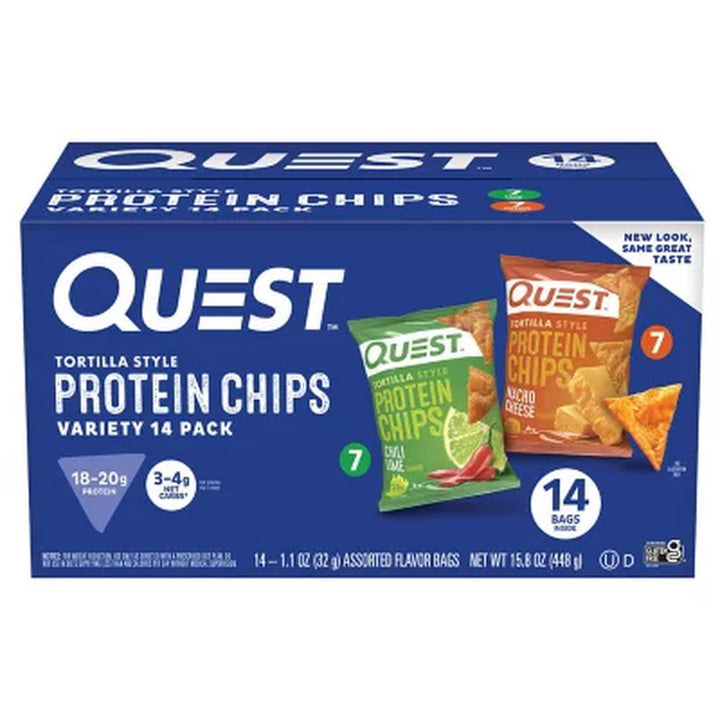 Quest Tortilla-Style 18-20G Protein Chips, Variety Pack, 14 Ct.