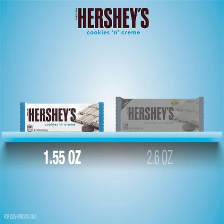 HERSHEY'S Cookies 'N' Creme Candy Bars, 1.55 Oz., 36 Pk.