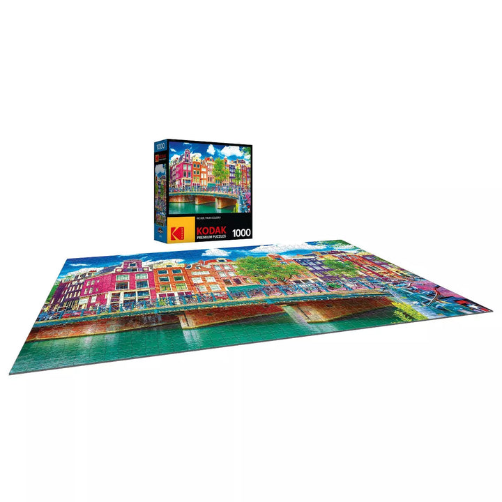 Kodak Premium - Colorful Waterfront Buildings Amsterdam - 1000 Piece Jigsaw Puzzle