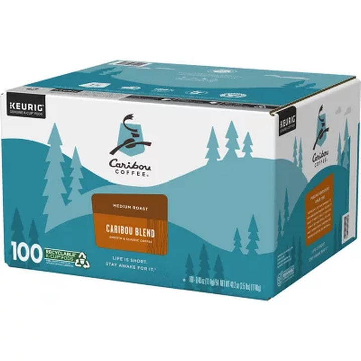 Caribou Coffee Medium Roast K-Cup Pods, Caribou Blend 100 Ct.