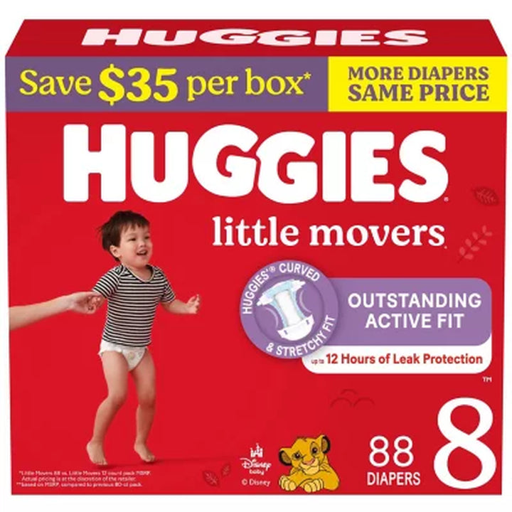 Huggies Little Movers Baby Diapers, Size 3-8