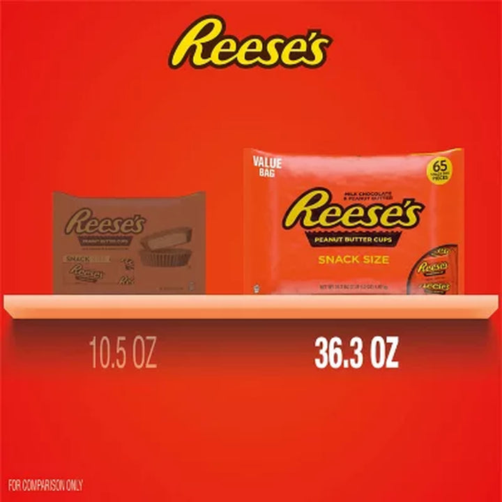 REESE'S Milk Chocolate Peanut Butter Cups, Snack Size, 65 Pcs.