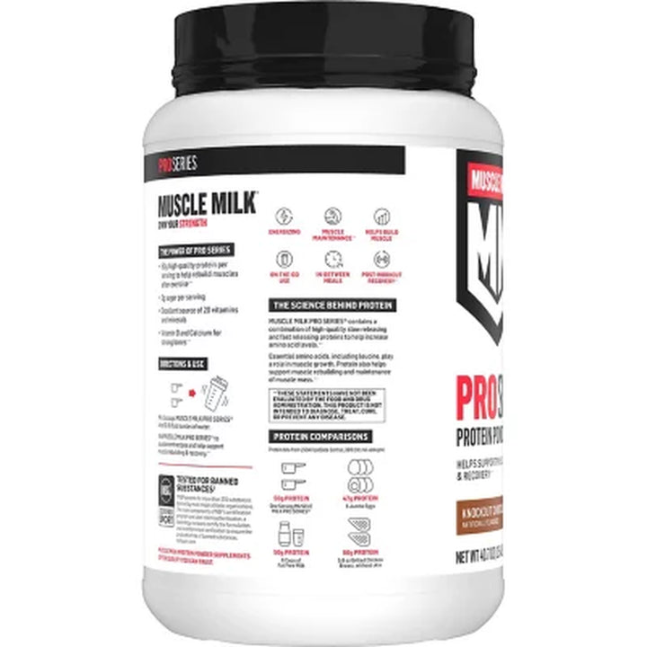 Muscle Milk Pro Series 50G Whey Protein Powder, Knockout Chocolate 2.54 Lbs.
