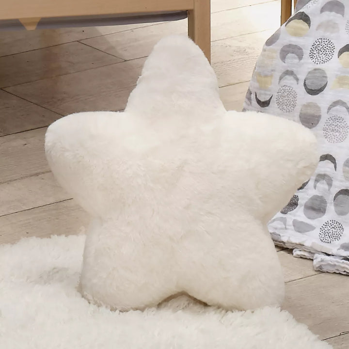 Lambs & Ivy Star Pillow Plush - Ultra Soft Creamy White