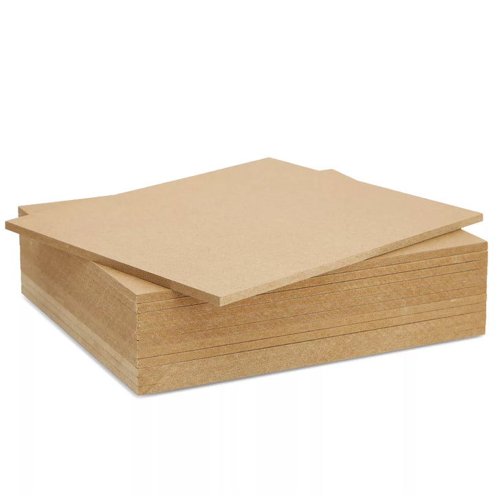 0.25" Thick Blank MDF Chipboard Sheets for Painting, Arts and Crafts, 8 X 10 In, 12 Pack