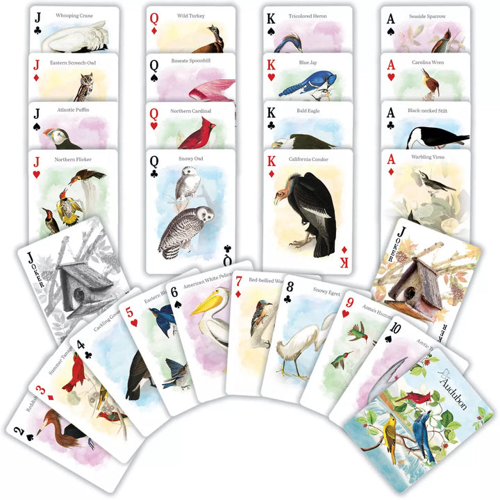 Masterpieces Officially Licensed Audubon Playing Cards - 54 Card Deck for Adults.