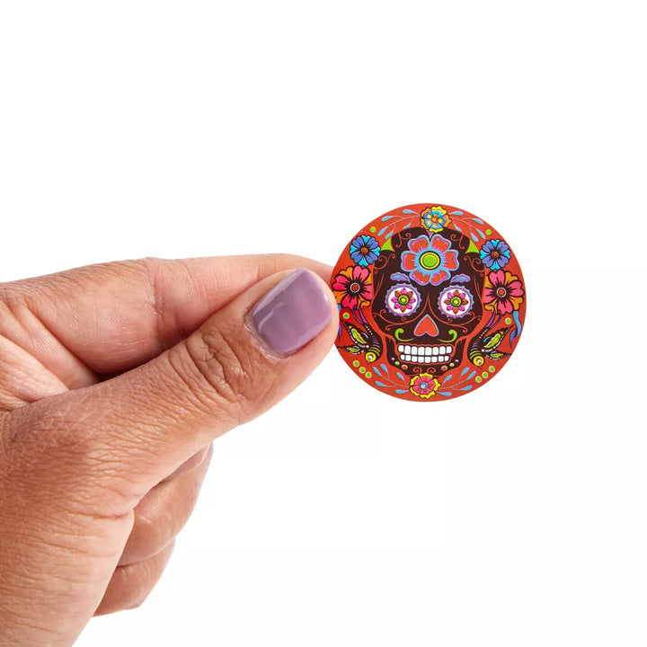 Juvale 1000 Pieces Day of the Dead Stickers, Dia De Los Muertos Halloween Stickers for Kids, 8 Designs, 1.5 In