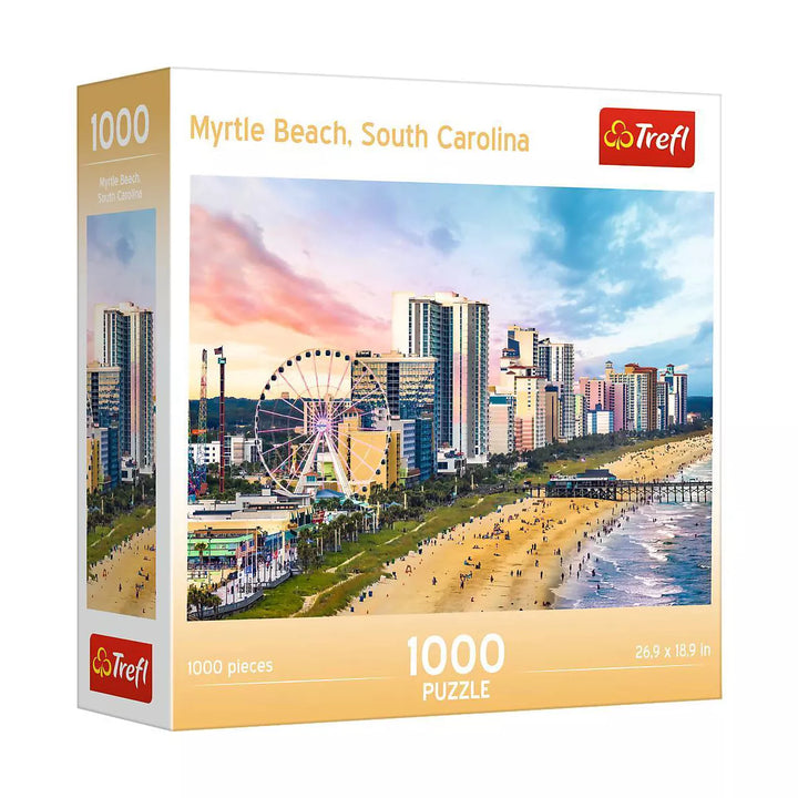 Trefl Myrtle Beach 1000Pc Puzzle: Coastal Scene, Brain Exercise, Flax Fiber, Gender Neutral, Creative Thinking