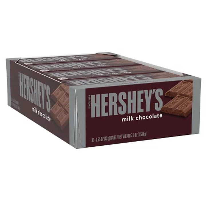 HERSHEY'S Milk Chocolate Candy Bars, 1.55 Oz., 36 Pk.