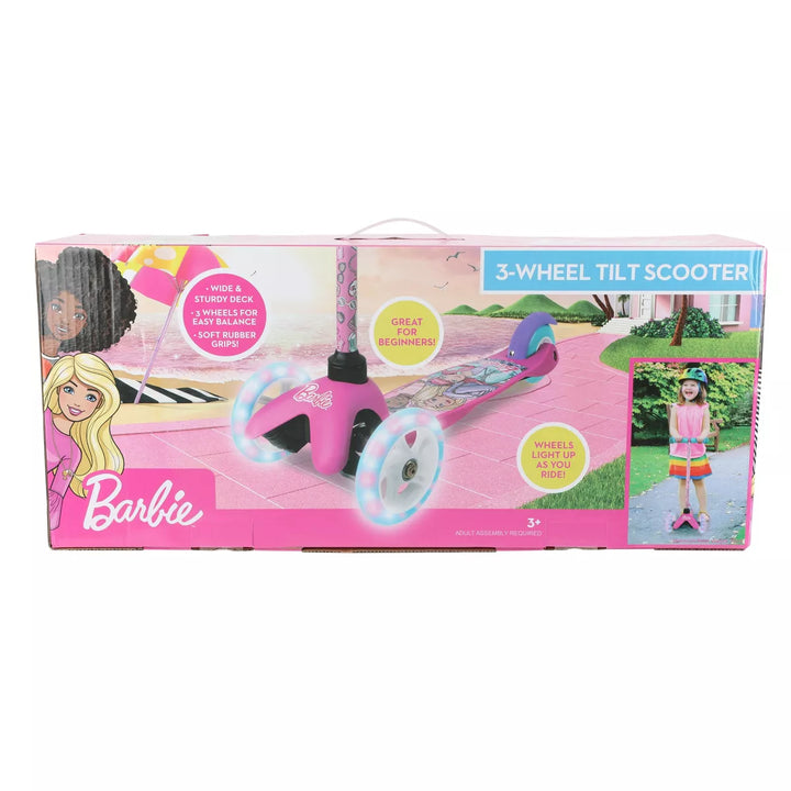 Barbie Tilt and Turn Light up 3 Wheels Scooter